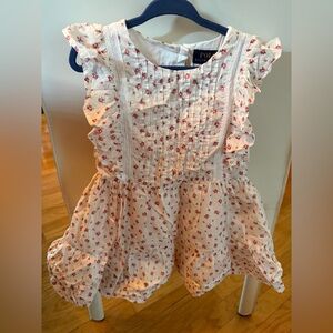 ☺️Polo Ralph Lauren baby girl's floral cotton dress with ruffle cap sleeves sz 3